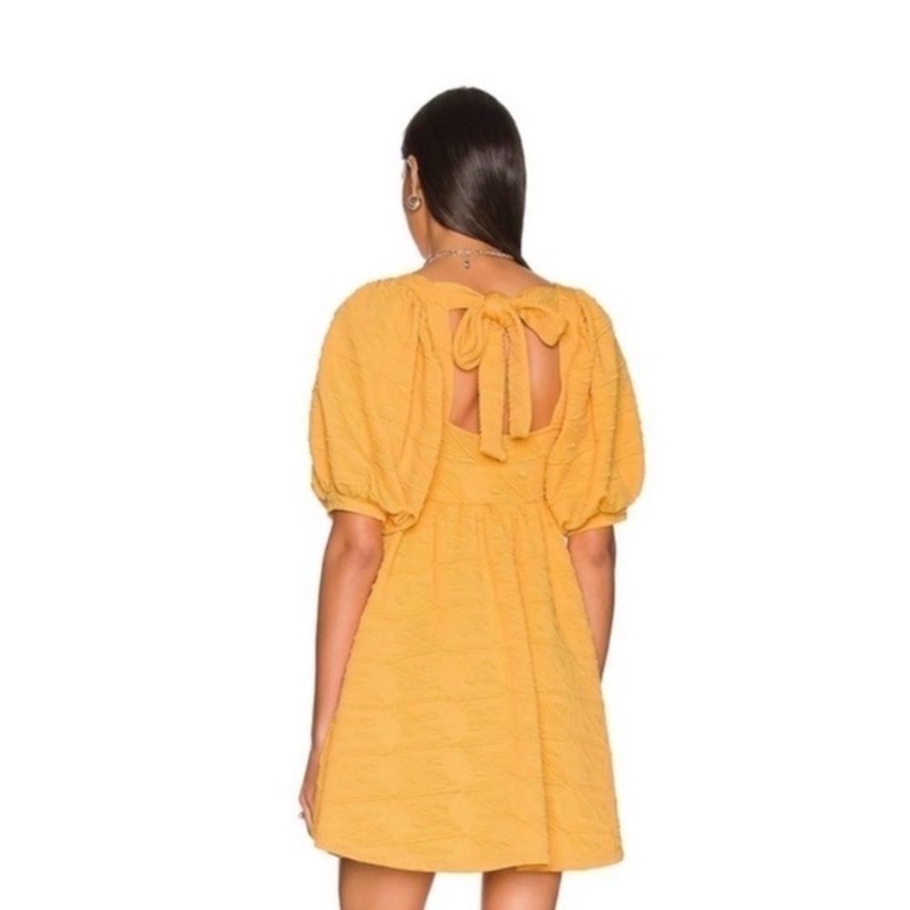 Free People Yellow Babydoll Puff Sleeve Mini Dress - Picture 3 of 11